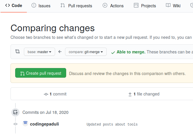 GitHub - Nuova Pull Request - passo 3