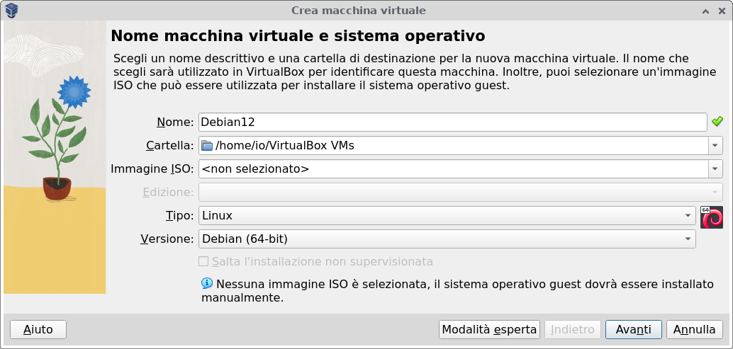 VirtualBox - Creazione macchina virtuale - passo 1