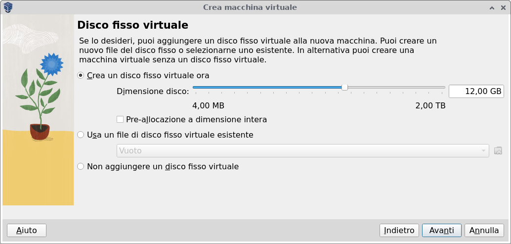 VirtualBox - Creazione macchina virtuale - passo 3