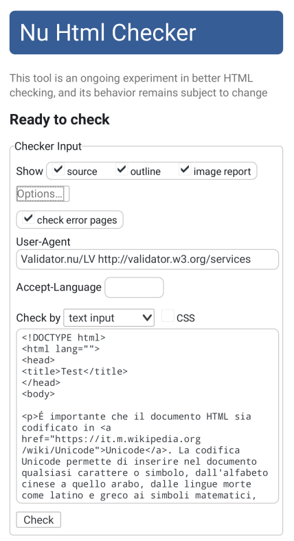 immagine del validatore