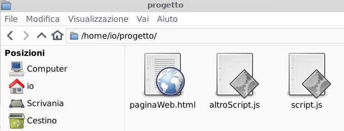 JavaScript - Progetto locale