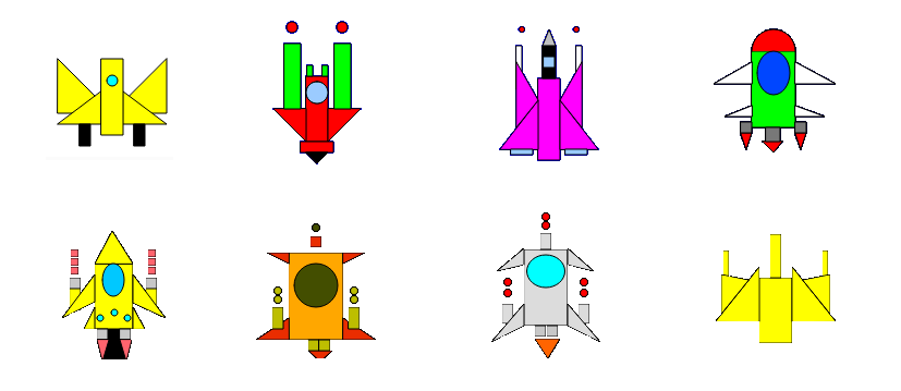 p5.js - Disegno di un robot a colori