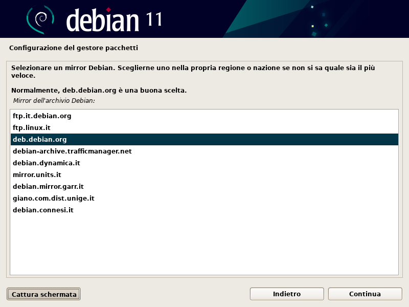 Scelta mirror apt