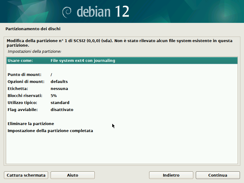 Default filesystem ext4