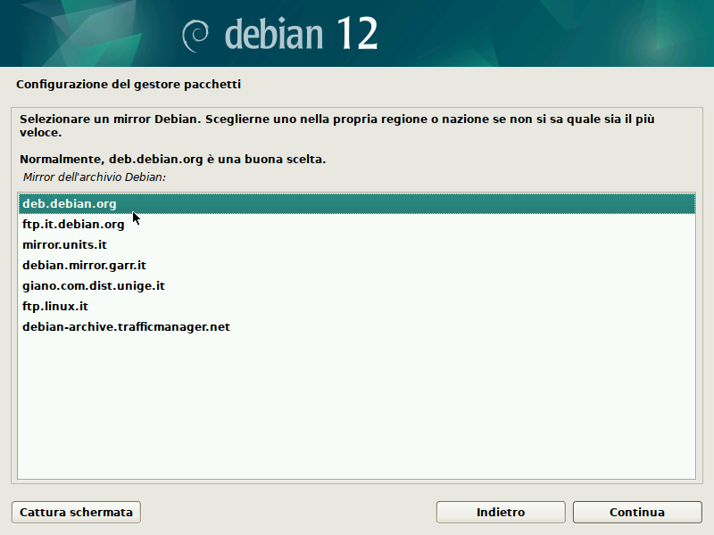 Scelta mirror apt